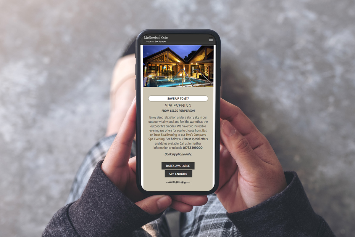 More Than Just A Spa! – Moddershall Oaks Website Review